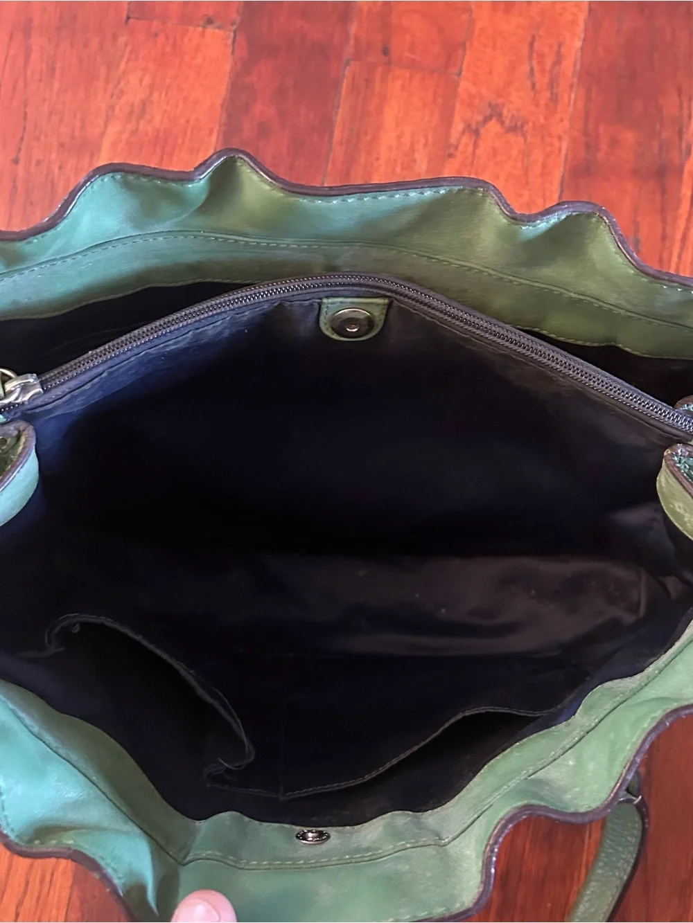 Vintage Coach Penelope F14686 Green Pebbled Leather Satchel Shoulder Bag Purse